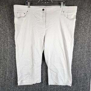 89th & Madison Capri Pants Womens 22 White Stretch Cropped EUC